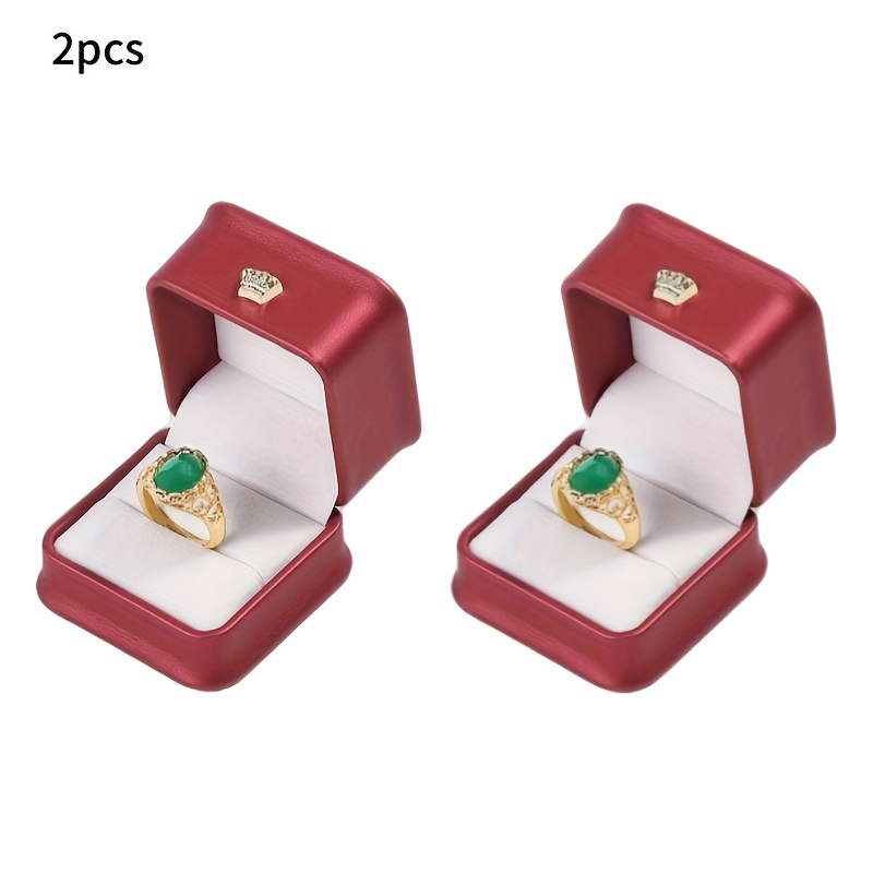 2pcs Premium PU Ring Box Set, Elegant Storage Solution